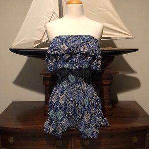 Hollister Paisley Strapless Romper